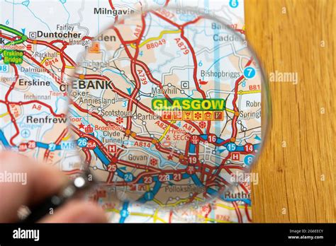 Glasgow road map hi-res stock photography and images - Alamy