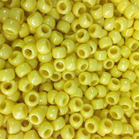 Yellow Opaque 9x6mm Pony Beads Dummy Clips Pram Charms Pony Beads