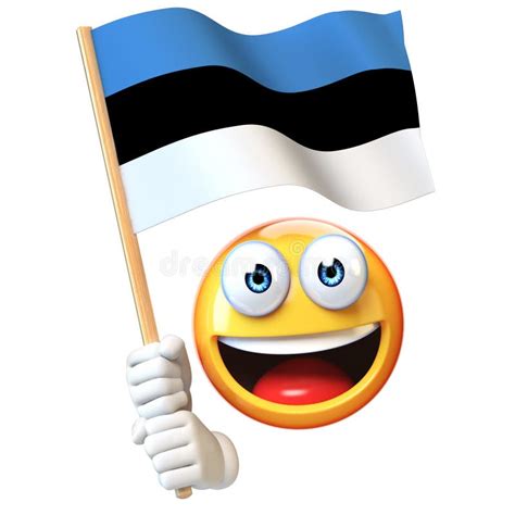 Emoji Holding Estonian Flag, Emoticon Waving National Flag of Estonia ...