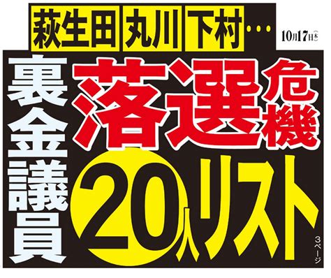 自民裏金議員「落選濃厚」20人リスト非公認6人＋比例重複なし14人が“ドボン”の瀬戸際（日刊ゲンダイ） 赤かぶ