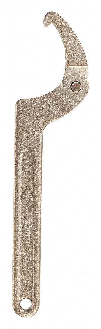 AMPCO Adjustable Hook Spanner Wrench, Side, Aluminum, Bronze, Natural ...