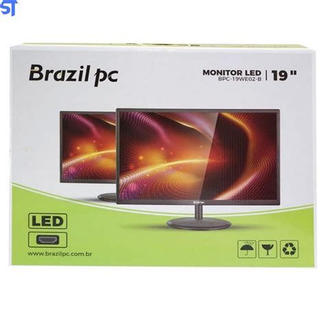 Monitor Brazil PC 19 HD LED Widescreen HDMI VGA Ajuste de Ângulo