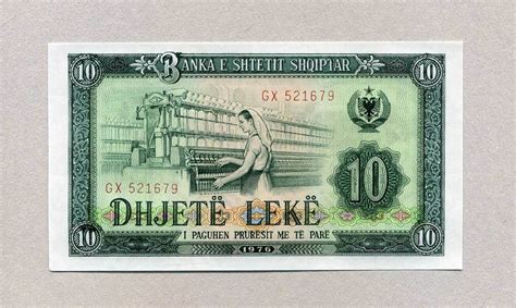 Albanien 10 Leke 1976 P 43a Unc GEM UNC MA Shops