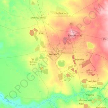 Welkom topographic map, elevation, terrain