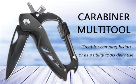 Amvigor Multitool Carabiner With Pocket Knife Edc Carabiner Knives With