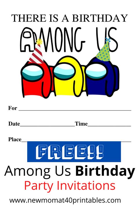 Free Among Us Birthday Party Invitations New Mom At Printables