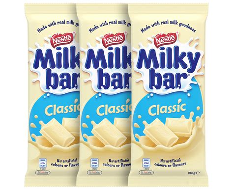 3 X Nestlé Milkybar Classic Chocolate Block 180g Au