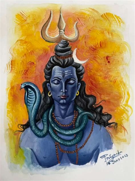 Meditative Lord Shiva Watercolor On Paper By Priyanka Exotic