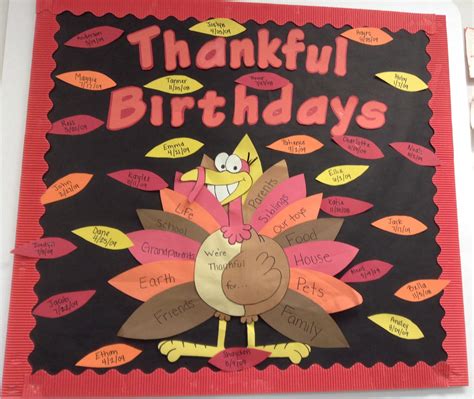 Birthday board ideas: Thanksgiving theme | Birthday board classroom ...