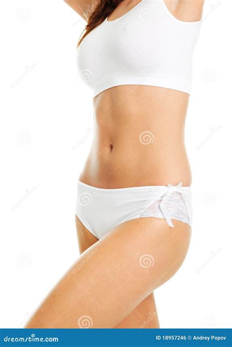 Beautiful Woman Body In White Cotton Underwear Stock Photo Image Of