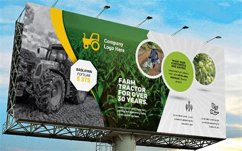 Banner Do Outdoor De Agricultura Na Fazenda Do Jardim Modelo De