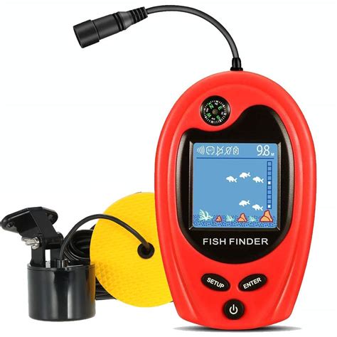 Lucky Sonar Portable Fish Finder Transducer Wired Water