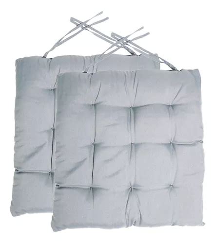 Kit 2 Assentos Almofada Futon Para Cadeira 40x40cm Cinza MercadoLivre