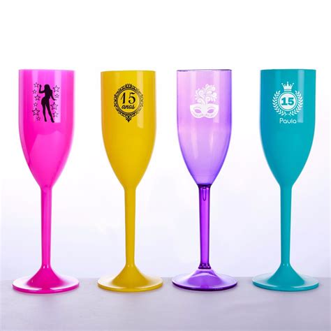 100 Taça Champanhe acrílico Personalizada 215 Ml Festas R 339 00