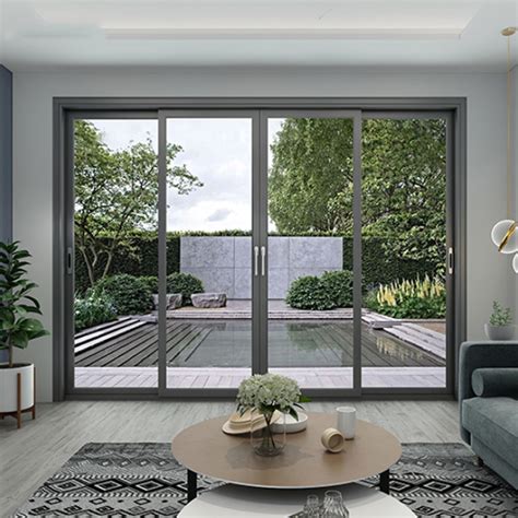 Fireproof Triple Track Sliding Door Exterior Aluminium Glass Patio Doors