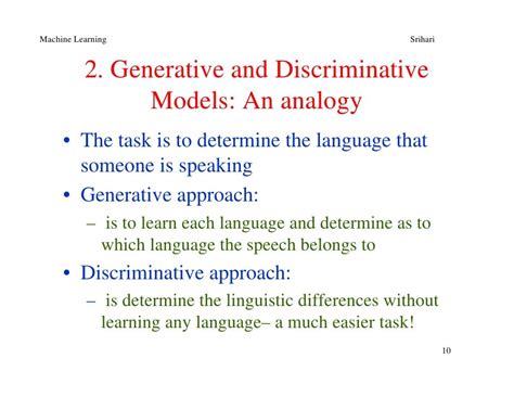 Machine Learning: Generative and Discriminative Models