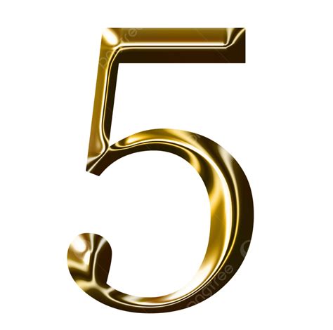 Gold Number Symbol 5 Text Smooth Beautiful Png Transparent Image And