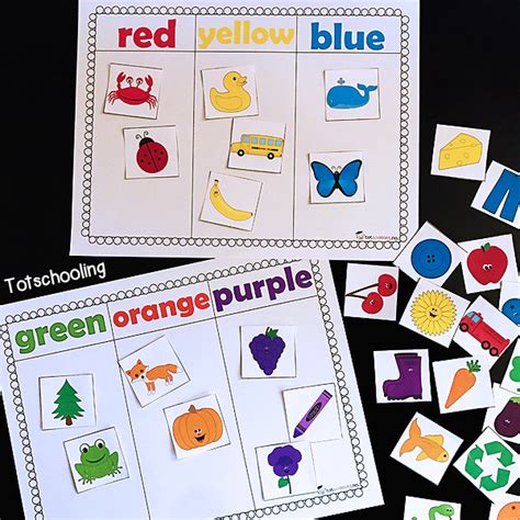 Color Sorting Printable Activity | Totschooling - Toddler, Preschool ...