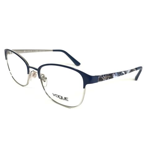 Vogue Accessories Vogue Eyeglasses Frames Vo 472 5070 Blue Silver Cat Eye Full Rim 528140