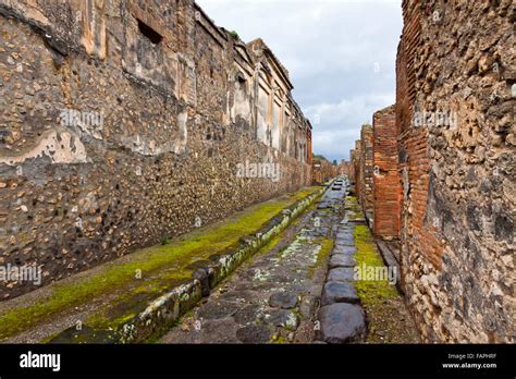 Ancient Roman City Of Pompei Italy City Was Destroyed And Buried With