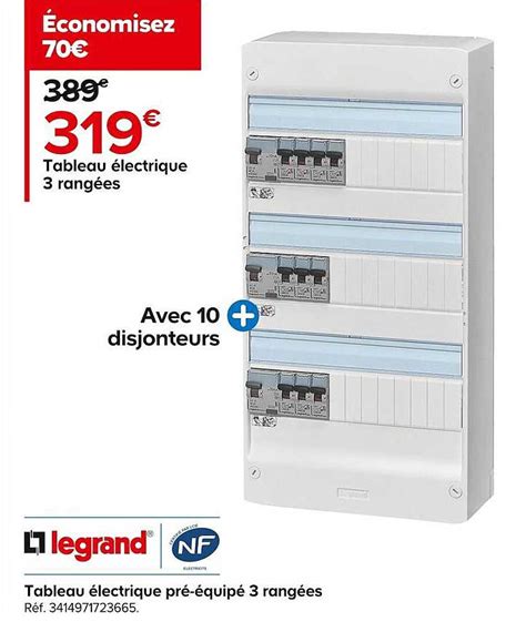 Promo Tableau électrique Pré équipé 3 Rangées Legrand chez Castorama