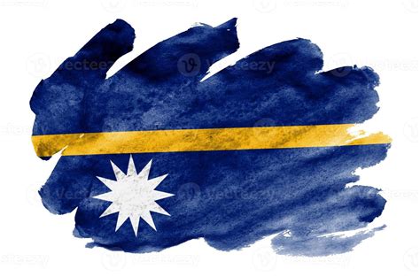 la bandera de nauru se representa en estilo acuarela líquida aislado