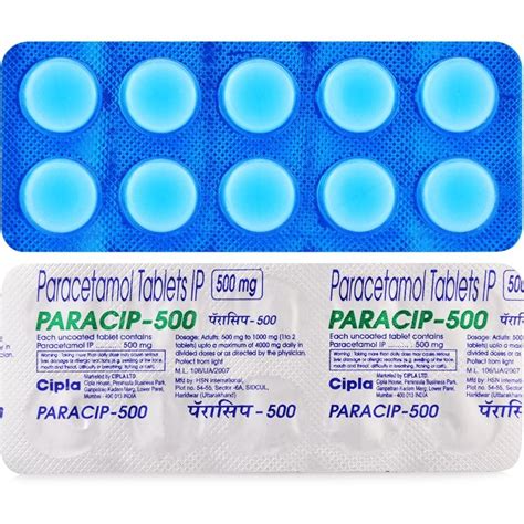 paracip mg paracetamol tablets cipla rs  strip ms