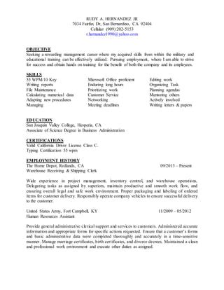 Rudy Hernandez Resume PDF