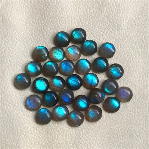 Pcs Aaa Top Blue Flashy Mm Labradorite Round Cabochons Gemstones