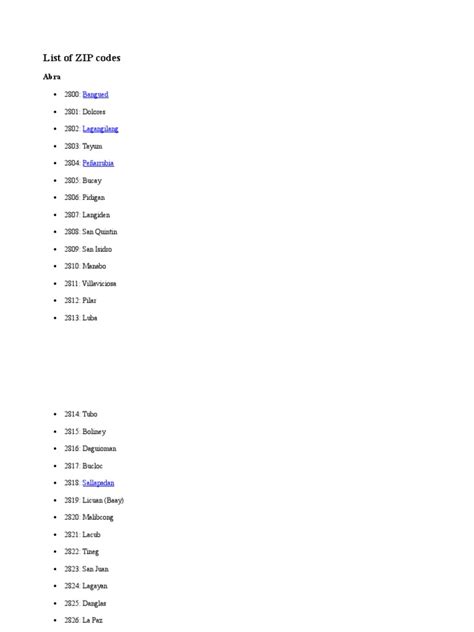 list  zip codes  informatica  tecnologia de la informacion