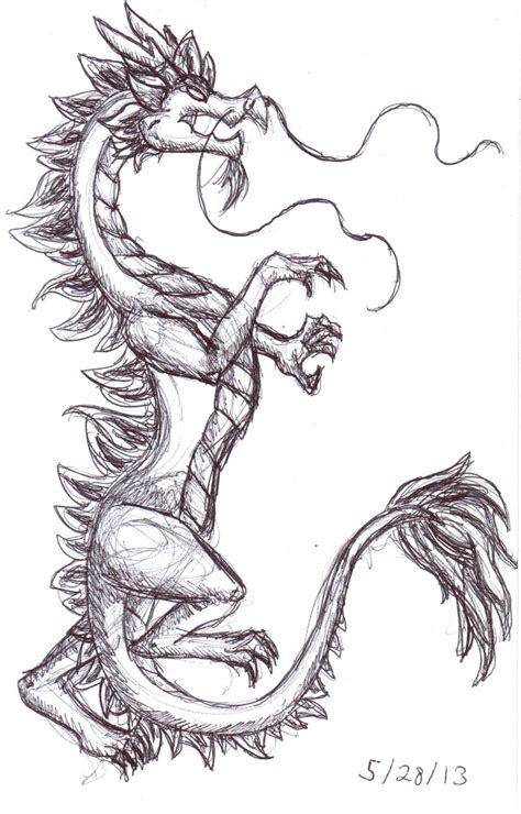 Eastern Dragon Pen Sketch By Creative Dreamr On Deviantart