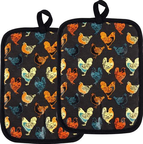 Amazon Leaves Pot Holders For Kitchen Hot Pads 100 Cotton Set Of 2 Heat Resistant For BBQ