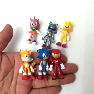 Pcs Kit Sonic Hedgehog Miniature Figuras Tails Amy Rose Knuckles The