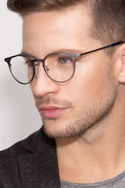 Thin Line Round Gunmetal Frame Eyeglasses Eyebuydirect