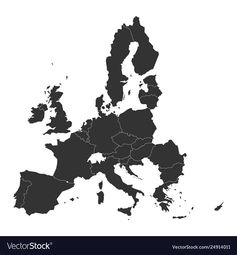 Map europe with dark grey eu member states Vector Image