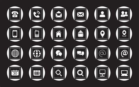 Contact Related Icon Set Essential Flat Stroke Circular Web Icon Set