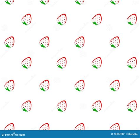 Abstract Strawberry Vector Seamless Pattern Background Stock Vector