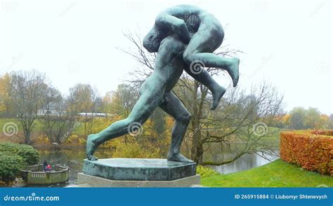 Norway Oslo Vigeland Sculpture Park Bronze Sculpture Of Two Naked