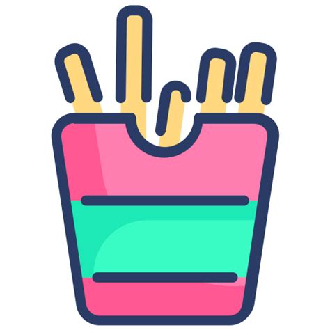 French Fries Generic Outline Color Icon