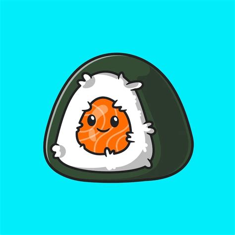 Free Vector Cute Onigiri Sushi Cartoon Vector Icon Illustration Food