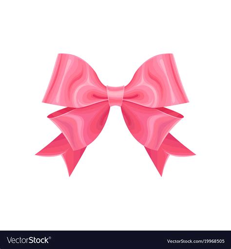 Adorable pink double ribbon bow design element Vector Image