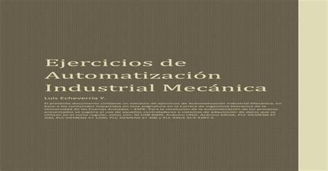 Ejercicios De Automatizaci N Industrial Mec Pdf Fileejercicios De