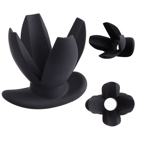 Man Women Silicone Anal Dilator Hollow Petal Tunnel Butt Plug Anal