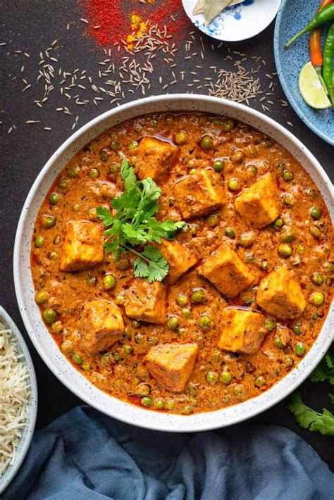 Matar Paneer Recipe Homemade Matar Paneer Cubes N Juliennes