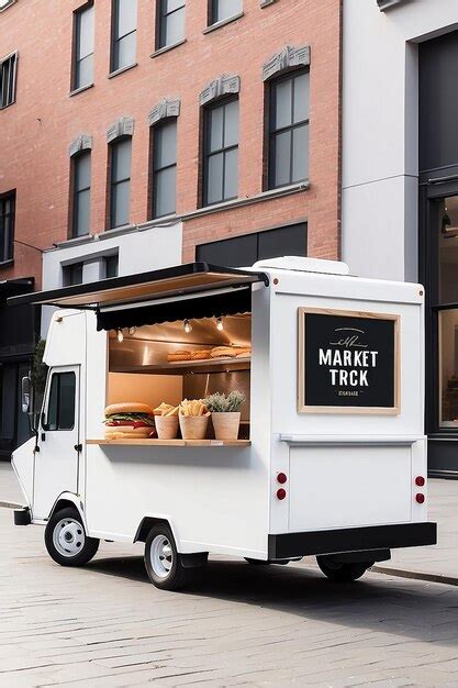 Premium Photo | Street Market Food Truck Signage Mockup with blank ...