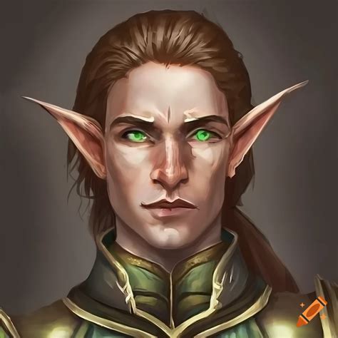 Portrait Of A Male High Elf Cleric On Craiyon