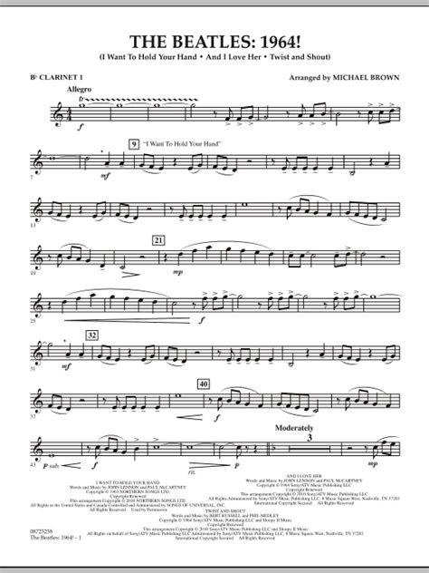 The Beatles 1964 Bb Clarinet 1 By Michael Brown Sheet Music For Concert Band At Sheet Music