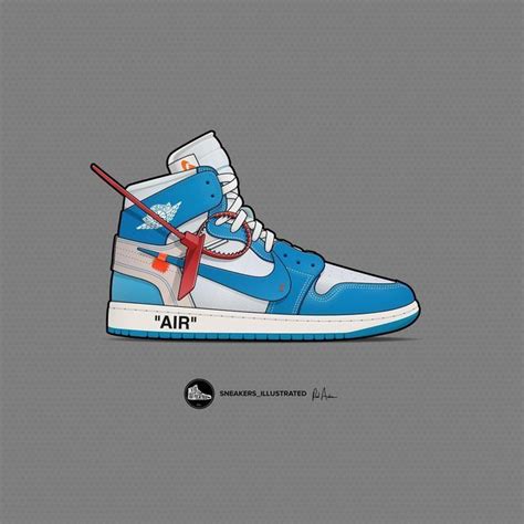 Off-White x Air Jordan 1 'UNC' Sneakers