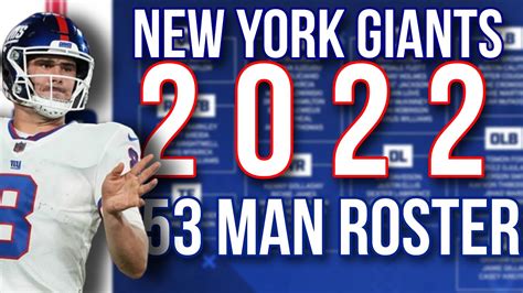 New York Giants Release Their Initial 2022 53 Man Roster Youtube