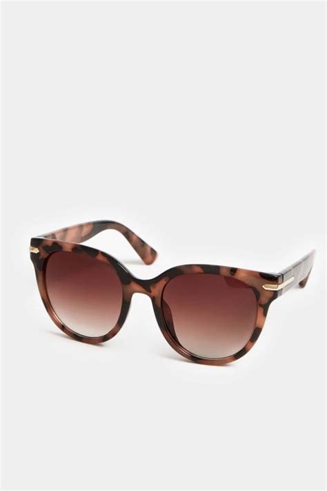 Brown Tortoiseshell Oversized Gold Detail Sunglasses Yours Clothing